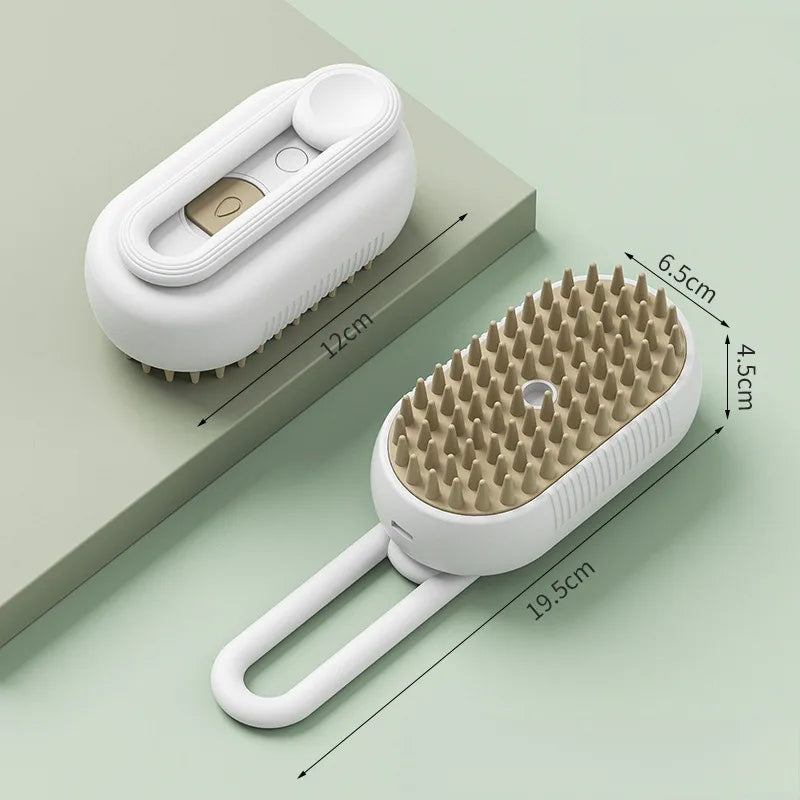 Steam Spray Pet Grooming Comb — No-Wash Detangling & Deshedding Brush