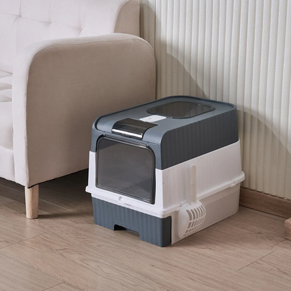 Large Fully Enclosed Cat Toilet Odor Elimination Splash Proof Litter Tray Ultraviolet Sterilization Drawer Type Cat Litter Box