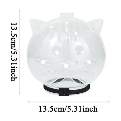 Breathable Bubble Cat Muzzle — Transparent Grooming Helmet for Cats & Small Dogs