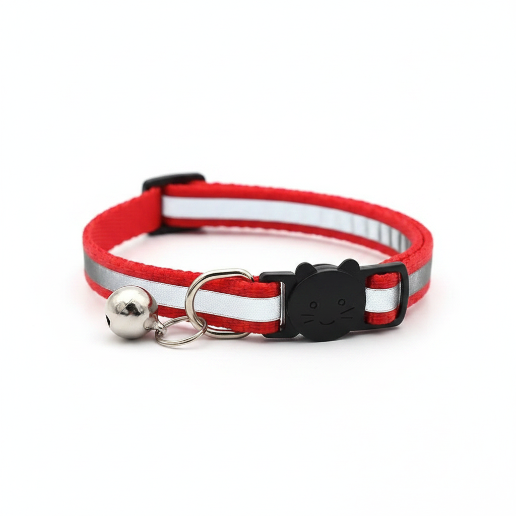 Reflective Breakaway Cat Collar Set — 10-Pack with Bells & Round Ears