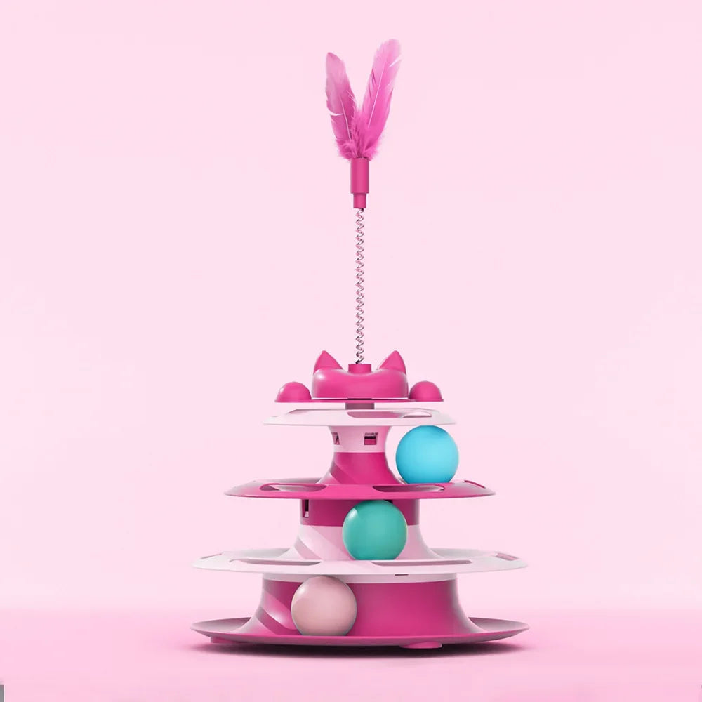 Interactive Cat Toy Set — Spinning Turntable & Feather Wand for Indoor Cats