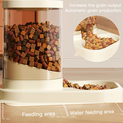 2-in-1 Cat Water Fountain & Feeder | Automatic Circulating Flow Pet Dispenser