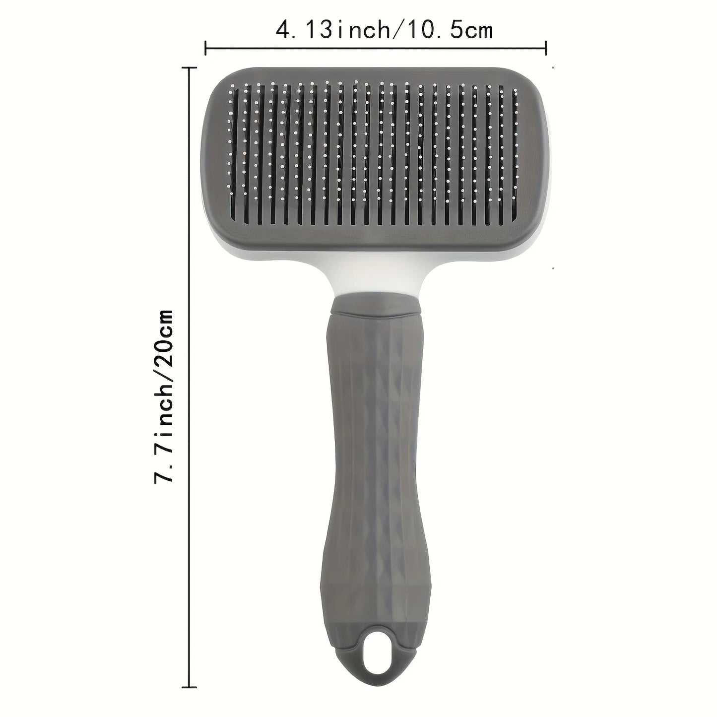 Easy-to-Clean Pet Grooming Brush with Self-Clean Button for One-Click Hair Removal - Curved Pin Deshedding Comb 7.7x4.13in(1pc)