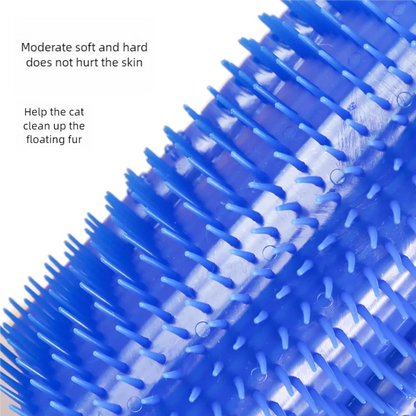 Self Grooming Brush for Cats Wall Corner Dog Massage Comb Catnip Enhanced Tickling Brush Pet Grooming Tool for Feline Self-Care