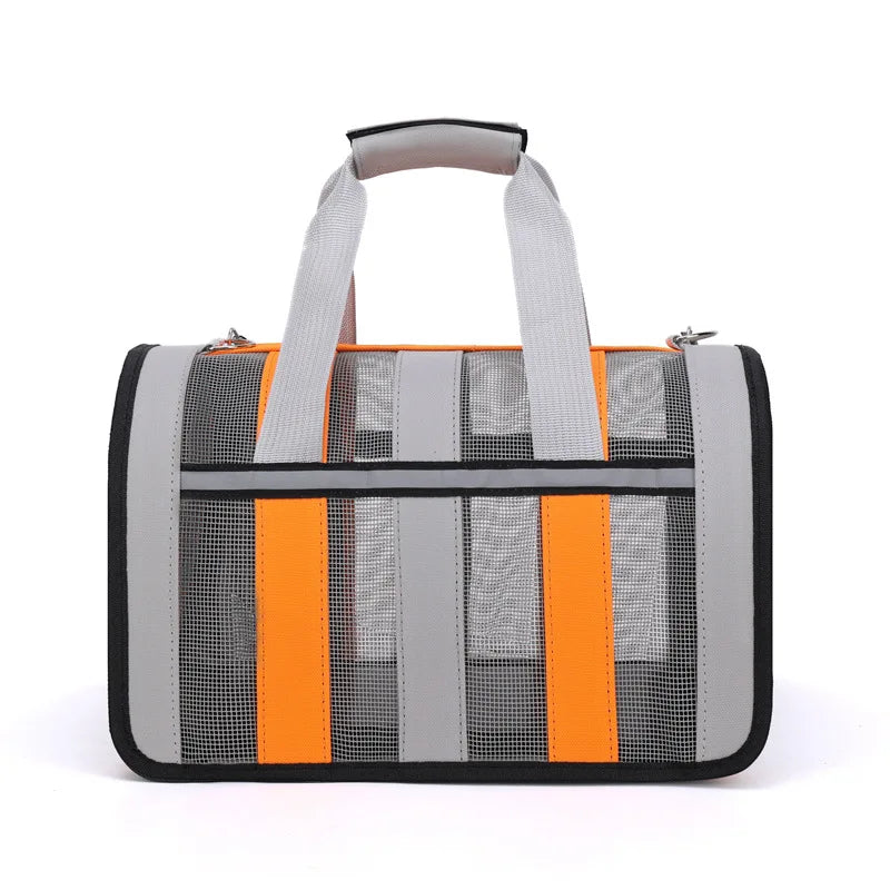 Breathable cat outing bag Pet dog Summer cross outdoor travel portable collapsible small and medium cat   cage mesh