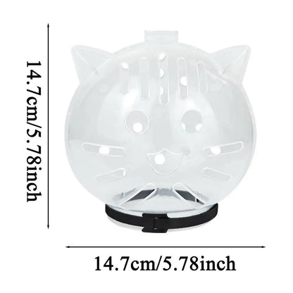 Breathable Bubble Cat Muzzle — Transparent Grooming Helmet for Cats & Small Dogs