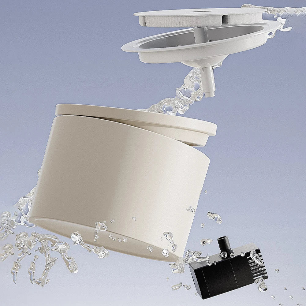 Automatic Cat Water Dispenser with цирculation Flow System and Premium Ceramic Drinking Bowl for Cats