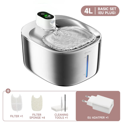 APETDOLA 4L Smart Wireless Cat Water Fountain with Automatic Sensor Drinking System for Cats