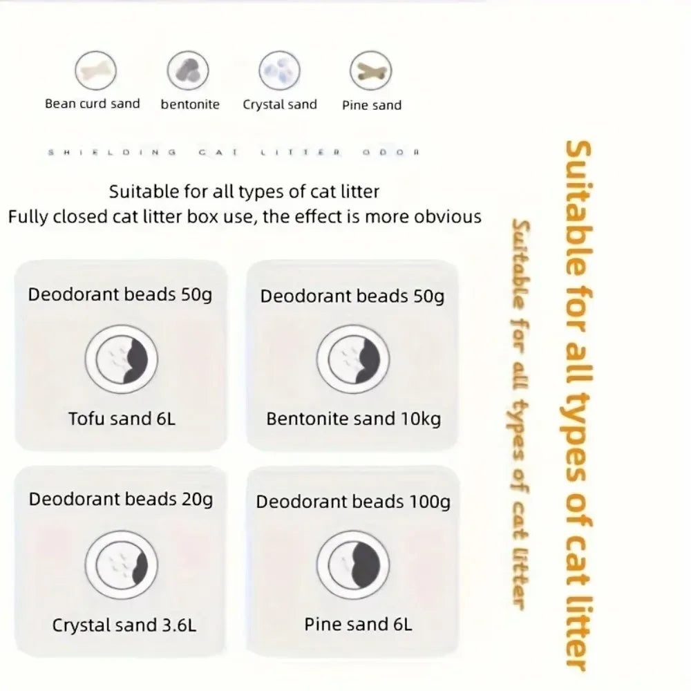 Cat Litter Deodorant Beads 6 Flavors Aromatic Odor Absorbing Deodorizer for Cat Litter Box Pet Cleaning Supplies