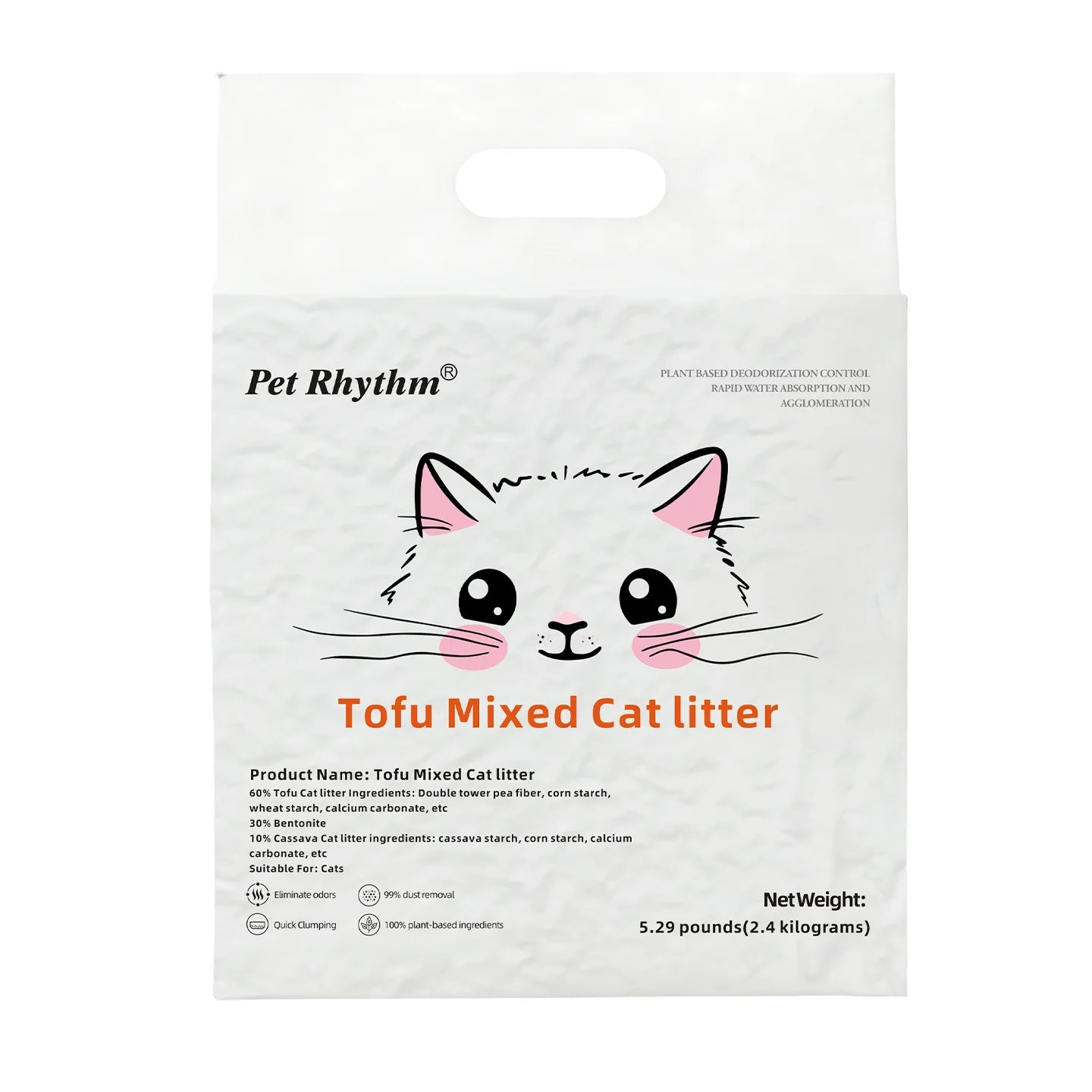 Tofu & Clay Blended Cat Litter | 2.4 kg | Fast Clumping, Deep Odor Control