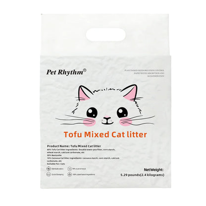 Tofu & Clay Blended Cat Litter | 2.4 kg | Fast Clumping, Deep Odor Control