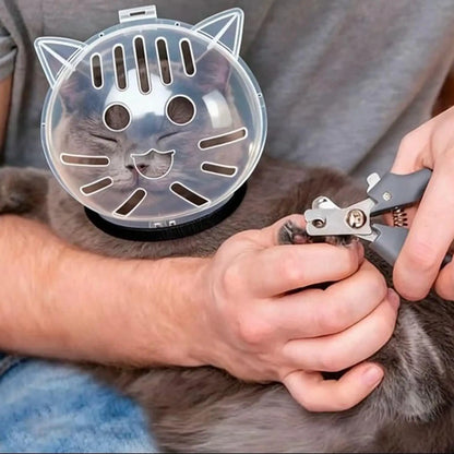 Breathable Bubble Cat Muzzle — Transparent Grooming Helmet for Cats & Small Dogs