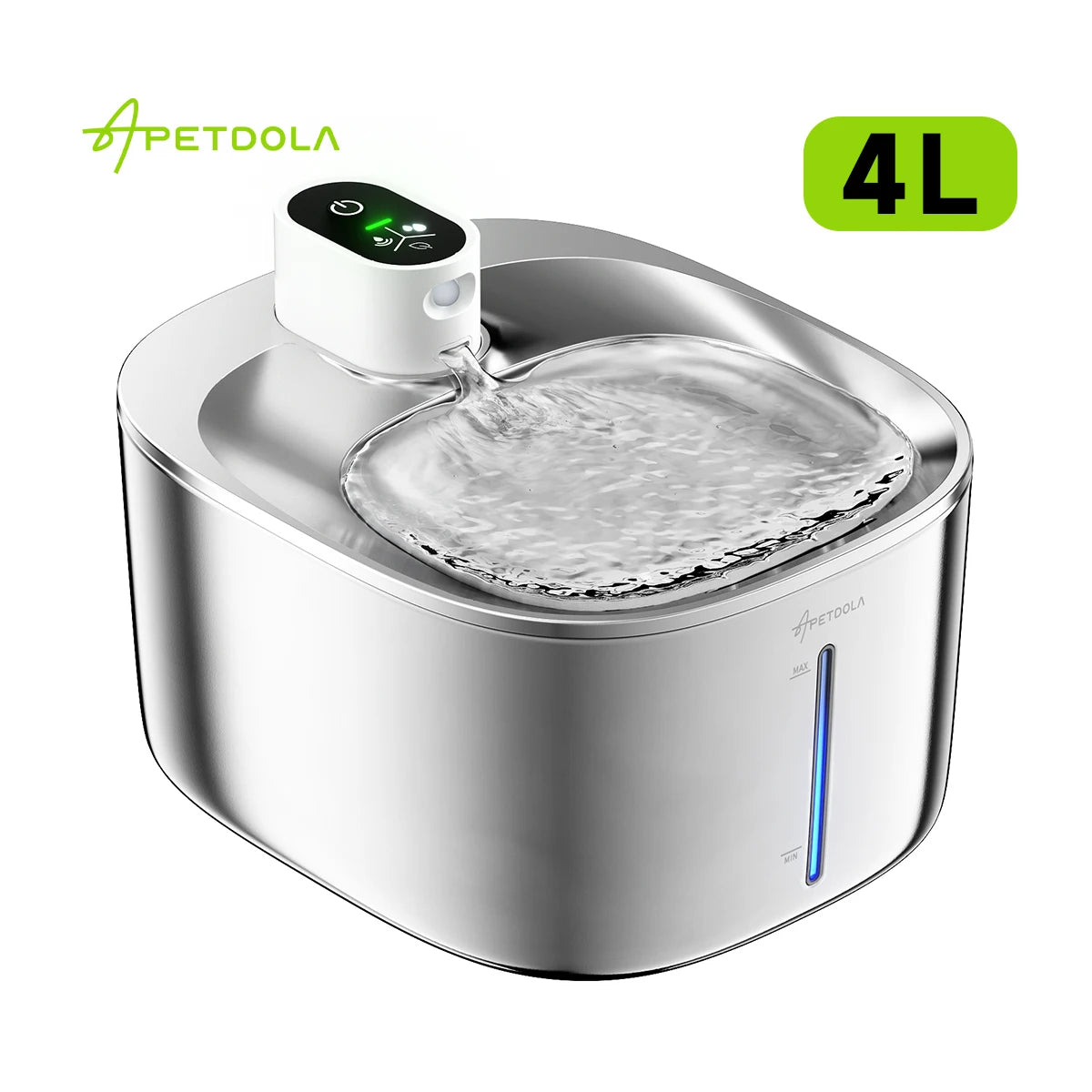 APETDOLA 4L Smart Wireless Cat Water Fountain with Automatic Sensor Drinking System for Cats