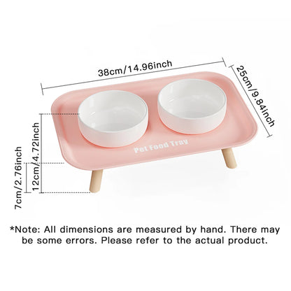 Pet Ceramic Bowl Double-Way Anti-Splash Anti-Flip Cat Dish Neck Protection Dog Bowl Water Bowl Prevent Spill Dog Feeder