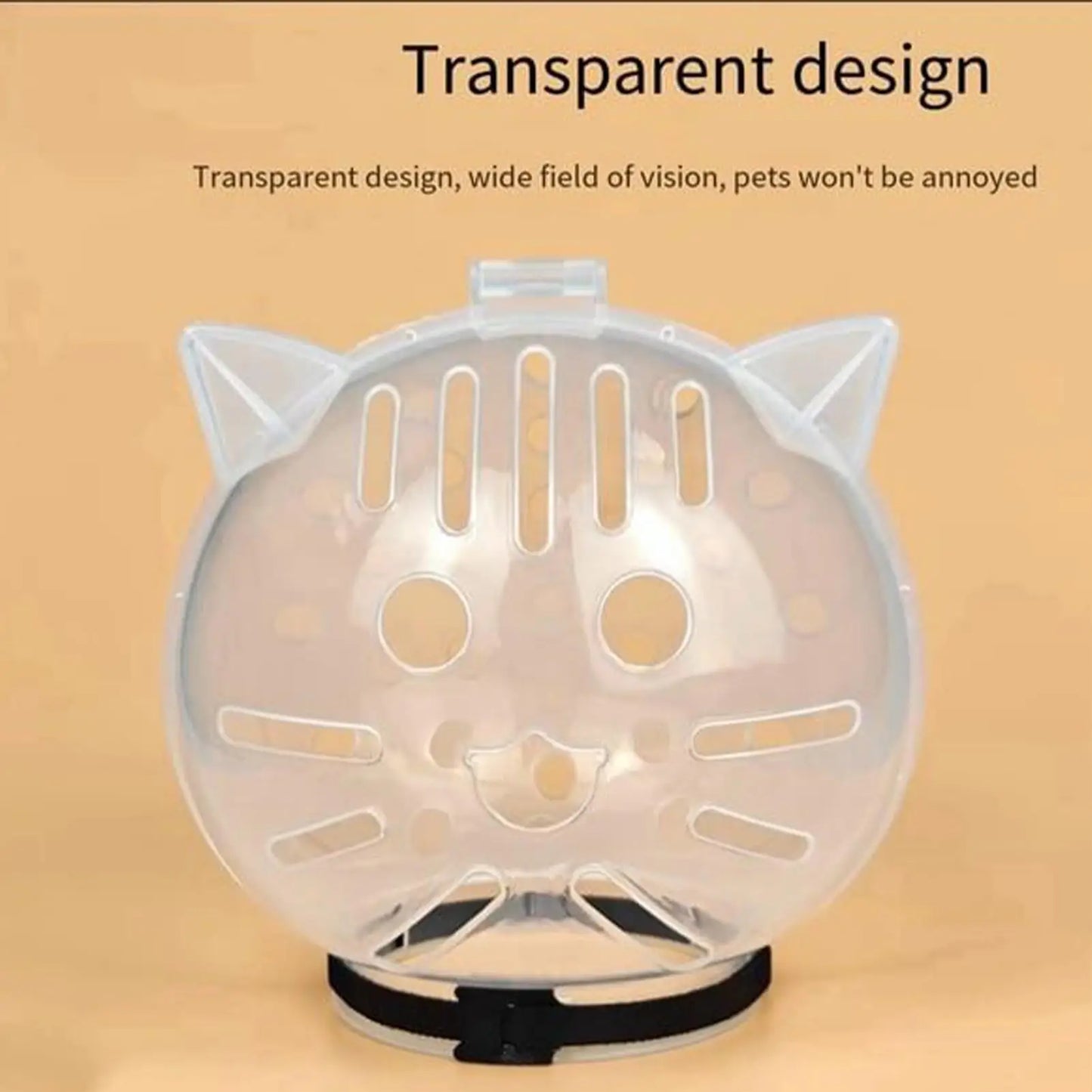 Breathable Bubble Cat Muzzle — Transparent Grooming Helmet for Cats & Small Dogs