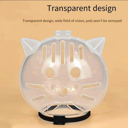 Breathable Bubble Cat Muzzle — Transparent Grooming Helmet for Cats & Small Dogs