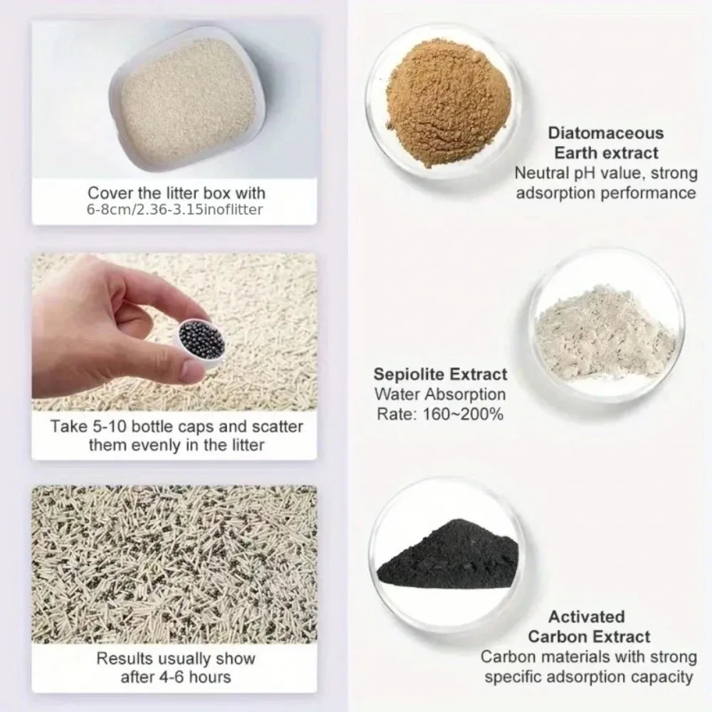 Cat Litter Deodorant Beads 6 Flavors Aromatic Odor Absorbing Deodorizer for Cat Litter Box Pet Cleaning Supplies