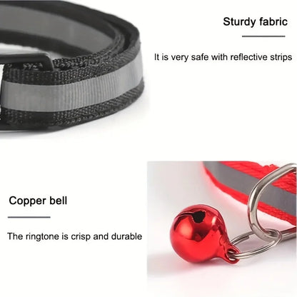 Reflective Breakaway Cat Collar Set — 10-Pack with Bells & Round Ears