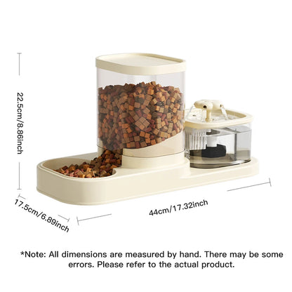 2-in-1 Cat Water Fountain & Feeder | Automatic Circulating Flow Pet Dispenser
