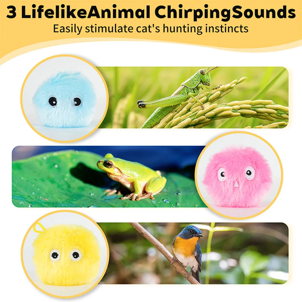 1/3PC Interactive Ball Smart Cat Toy Plush Electric Training Toy Kitten Touch Sounding Pet Product Squeak Toy Ball Chipring Ball