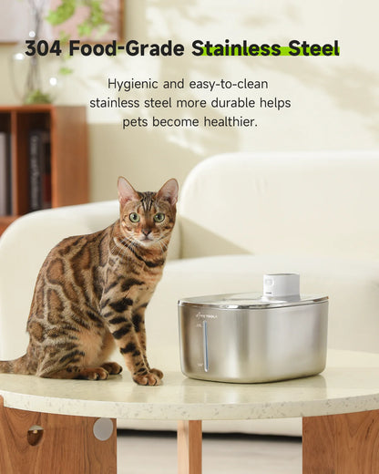 APETDOLA 4L Smart Wireless Cat Water Fountain with Automatic Sensor Drinking System for Cats