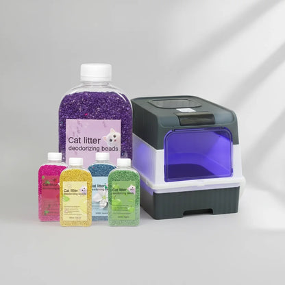 Ultimate Cat Litter Box Care Bundle | Foldable Litter Box & Odor Eliminator Beads